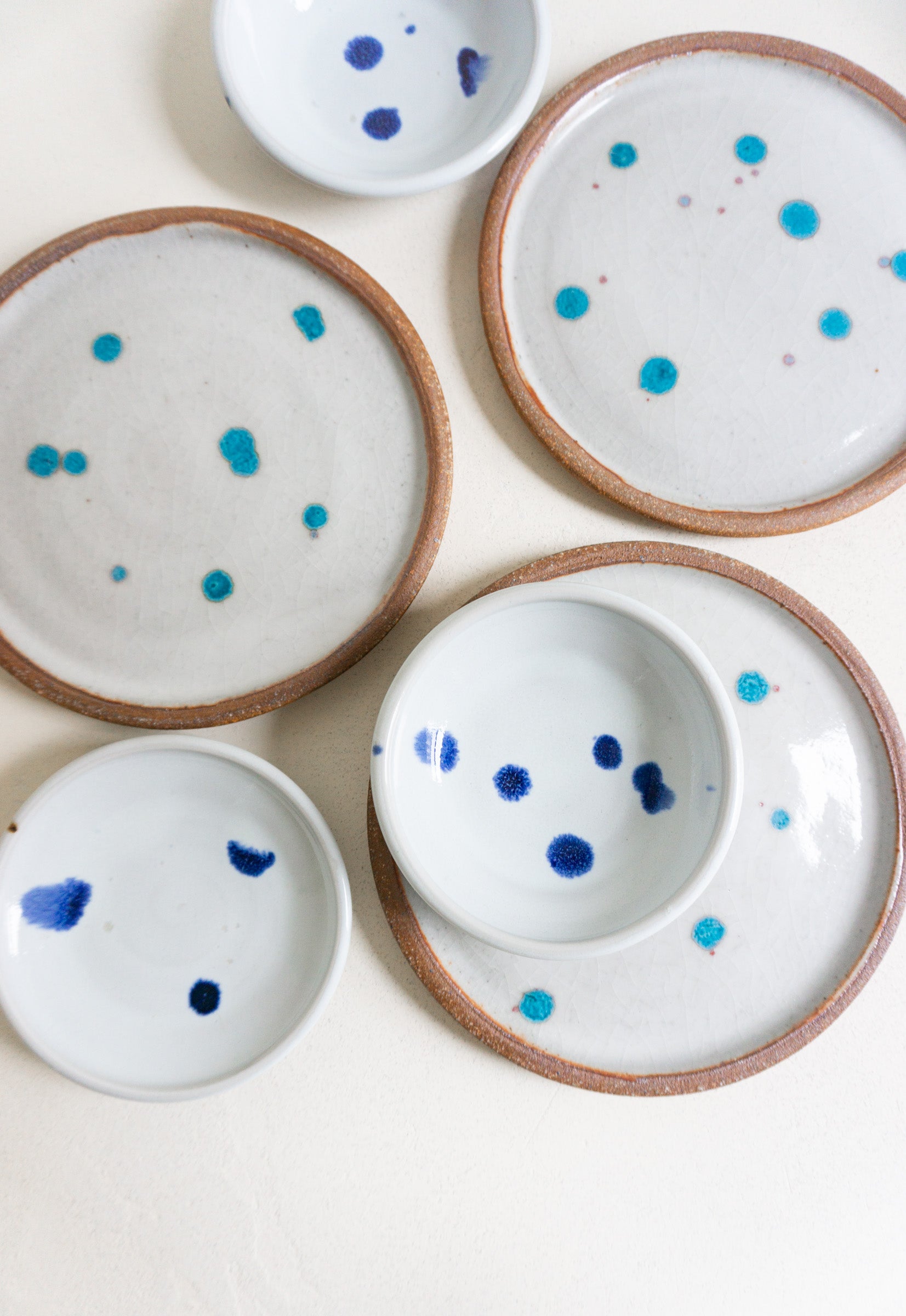 Mitsuko Ceramics Small Plate Turquoise Splatter
